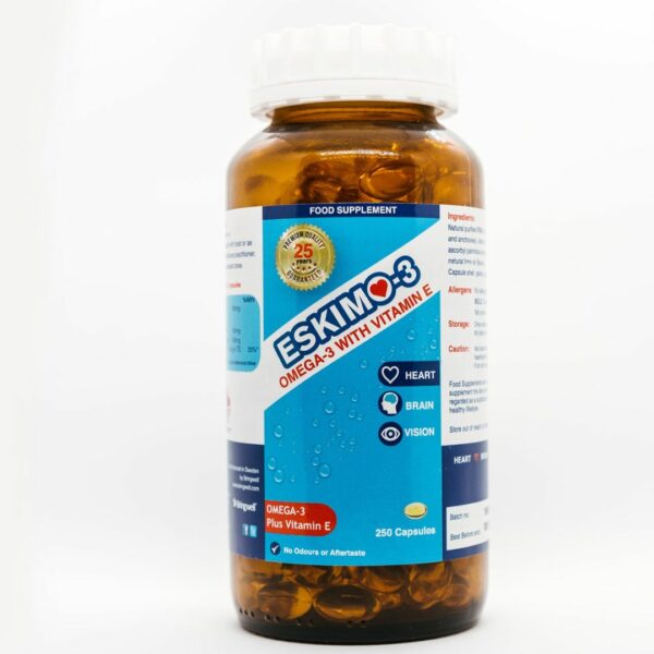 Eskimo-3 with Omega 3 and Vitamin E 250 Capsules Product